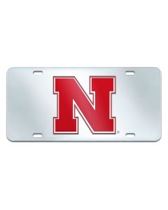 Fanmats ® - University of Nebraska Mirrored Inlaid Acrylic License Plate (15057)
