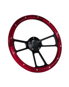 Forever Sharp 14 Inch Black Muscle Steering Wheel With Cherry Pine Half Wrap Grip 1099-CPRBA, Main Image