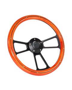Forever Sharp ® - 14 Inch Black Muscle Steering Wheel With Sunset Pine Half Wrap Grip (1099-SSPRB)