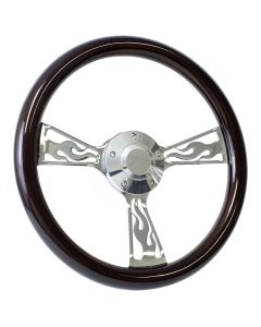 Forever Sharp ® - 14 Inch Dark Wood Flame Steering Wheel (2013)