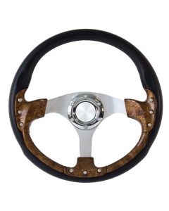 Forever Sharp 14 Inch Light Burlwood Steering Wheel F814, Main Image