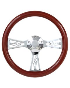 Forever Sharp 14 Inch Light Wood Flame Steering Wheel 2003
