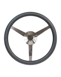 Forever Sharp ® - 14 Inch Polished Sprint Lakester Steering Wheel With Black Half Wrap Grip (8005-B)