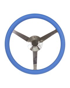 Forever Sharp ® - 14 Inch Polished Sprint Lakester Steering Wheel With Blue Half Wrap Grip (8005-SB)