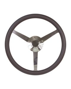 Forever Sharp ® - 14 Inch Polished Sprint Lakester Steering Wheel With Brown Half Wrap Grip (8005-BR)