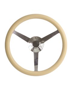 Forever Sharp ® - 14 Inch Polished Sprint Lakester Steering Wheel With Buckskin Half Wrap Grip (8005-BS)