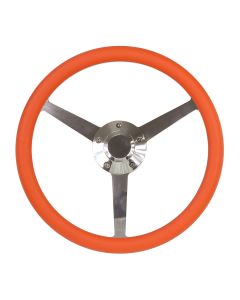 Forever Sharp ® - 14 Inch Polished Sprint Lakester Steering Wheel With Orange Half Wrap Grip (8005-O)