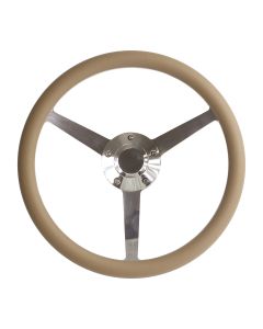 Forever Sharp ® - 14 Inch Polished Sprint Lakester Steering Wheel With Tan Half Wrap Grip (8005-T)