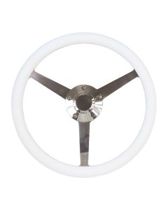 Forever Sharp ® - 14 Inch Polished Sprint Lakester Steering Wheel With White Half Wrap Grip (8005-W)
