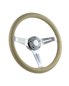 Forever Sharp ® - 15 Inch Cream Classic Leather Luxury Steering Wheel (LS001C)