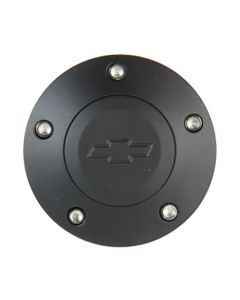 Forever Sharp Black Powder Coated Horn With Black Chevy Engraving For 5 Hole Wheels HB5-CHB