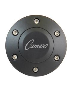 Forever Sharp ® - Black Powder Coated Horn With Camaro Engraving For 6 Hole Wheels (HB6-CAMARO)