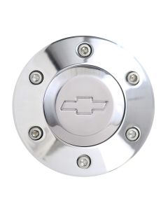 Forever Sharp Polished 6 Hole Horn Button with Chevrolet Engraving (HP6-Chevy), Main Image