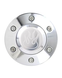 Forever Sharp ® - Polished Horn With Flame Engraving For 6 Hole Wheels (HP6-FLAME)