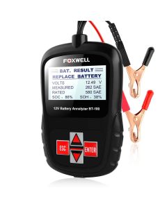 Foxwell ® - 12V Battery Tester & Analyzer Flooded, AGM & GEL (BT100)