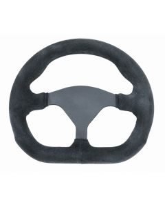 Grant ® - 10 x 9 Inch Black Suede Leather Suede Series Steering Wheel with Black Anodized 3-Spoke (613-4)