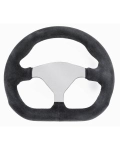Grant ® - 10 x 9 Inch Black Suede Leather Suede Series Steering Wheel with Silver Anodized 3-Spoke Design (713-4)