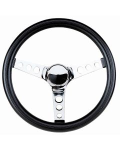 Grant ® - 11.5 Inch Black Cushion Classic Series Steering Wheel with Chrome 3-Spoke Design (834)