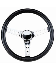 Grant ® - 12.5 Inch Black Cushion Classic Series Steering Wheel with Chrome 3-Spoke Design (836)