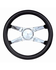 Grant ® - 12.5 Inch Black Cushion Classic Series Steering Wheel with Chrome 4-Spoke Design (857)