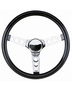 Grant ® - 12.5 Inch Black Vinyl Classic Series Cruising Steering Wheel with Chrome 3-Spoke Design (802)