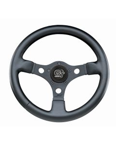 Grant ® - 12 Inch Black Leather Grained Vinyl Formula GT Steering Wheel with Silver 3-Spoke Design (772)