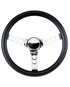 Grant ® - 13.5 Inch Black Cushion Classic Series Steering Wheel with Chrome 3-Spoke Design (838)