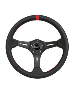 Grant ® - 13.75 Inch Black Premium Leather Performance/Race Series Aluminum Steering Wheel with Aluminum 3-Spoke Design and Red Top Marker (692)