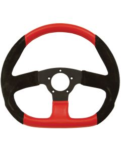 Grant ® - 13.75 Inch Black Suede Leather Suede Series Steering Wheel with Red Accents and Black Anodized 3-Spoke Design (671)
