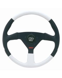 Grant ® - 13.75 Inch Black-White Leather Formula 1 Steering Wheel with Black 3-Spoke Design (1069)