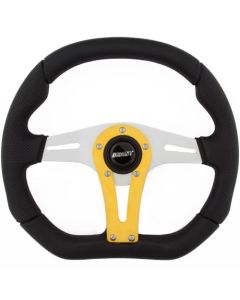 Grant ® - 13.75 Inch Yellow Hand Grip D Series Steering Wheel with Aluminum 3-Spoke (497)