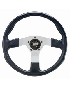 Grant ® - 13 Inch Black Cushion GT Rally Steering Wheel with Silver Anodized 3-Spoke Design (760)