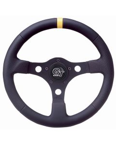 Grant ® - 13 Inch Black Diamond Textured Vinyl Pro Stock Steering Wheel with Yellow Top Marker (1075)