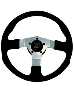 Grant ® - 13 Inch Black Leather Grained GT Rally Steering Wheel with Polished Aluminum 3-Spoke Design (1103)