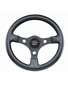 Grant ® - 13 Inch Black Leather Grained Vinyl Formula GT Steering Wheel with Black Anodized 3-Spoke Design (773)