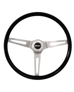 Grant 14.5 Inch Gloss Black Classic Series GM Steering Wheel with Brushed Stainless Steel 3-Spoke, Item Image