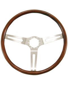 Grant 14.5 Inch Hardwood Light Walnut Classic Series GM Steering Wheel with Stainless Steel 3-Spoke Design & 6 Bolt Pattern, Item Image