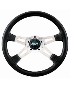 Grant ® - 14.75 Inch Black Leather Collectors Edition Steering Wheel with Polished Aluminum 4-Spoke Design (1180)