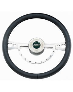Grant ® - 14.75 Inch Black Leather Deuce Heritage Collection Steering Wheel with Aluminum Polished 2-Spoke Design (15851)