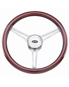 Grant ® - 14.75 Inch Mahogany Wood Spirit 3 Heritage Collection Steering Wheel with Aluminum Polished 3-Spoke Design (15212)