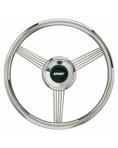 Grant ® - 14.75 Inch Polished Stainless Steel Banjo Style Steering Wheel with Stainless Steel 3-Spoke (1042)