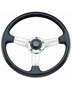 Grant ® - 14 Inch Black Cushion Elite GT Steering Wheel with Polished Aluminum 3-Spoke Design (739)