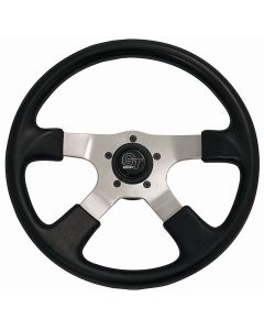 Grant ® - 14 Inch Black Leather Grained GT Rally Steering Wheel with Polished Aluminum 4-Spoke Design (1108)