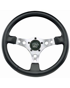 Grant ® - 14 Inch Black Leather Grained Vinyl Formula GT Steering Wheel with Polished 3-Spoke Design (789)