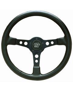 Grant ® - 14 Inch Black Leather Grained Vinyl Formula GT Steering Wheel with Silver 3-Spoke Design (774)