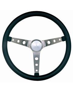 Grant ® - 15 Inch Black Cushion Classic Series Nostalgia Steering Wheel with Brushed Stainless Steel 3-Spoke Design (968-0)