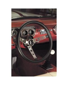 Grant ® - 15 Inch Black Cushion Classic Series Nostalgia Steering Wheel with Brushed Stainless Steel 3-Spoke Design (968)