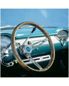 Grant ® - 15 Inch Genuine Hardwood Walnut Classic Series Nostalgia Steering Wheel with Brushed Stainless Steel Slotted 3-Spoke Design (967)