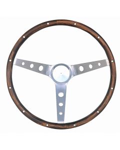 Grant ® - 15 Inch Genuine Hardwood Walnut Classic Series Nostalgia Steering Wheel with Finger Grips and Brushed Stainless Steel 3-Spoke Design (966-0)