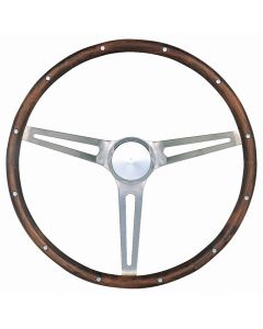 Grant ® - 15 Inch Hardwood Walnut Classic Series Nostalgia Steering Wheel with Brushed Stainless Steel 3-Spoke Design (967-0)